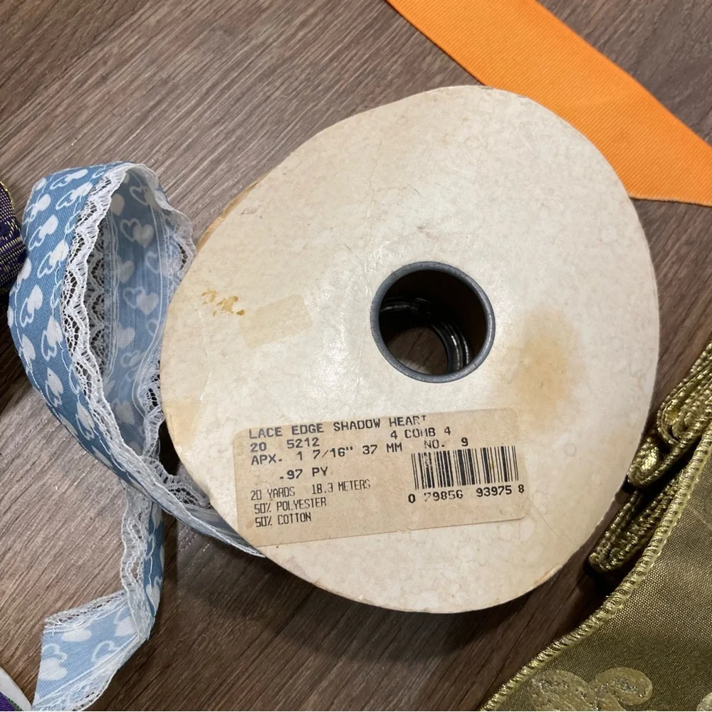 Assorted Decorative Ribbon Destash Lot Used Multicolor for Crafting Scraps